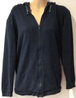VERTBAUDET NAVY BABY WEARING ZIP HOODIE JACKET SIZE 10-12