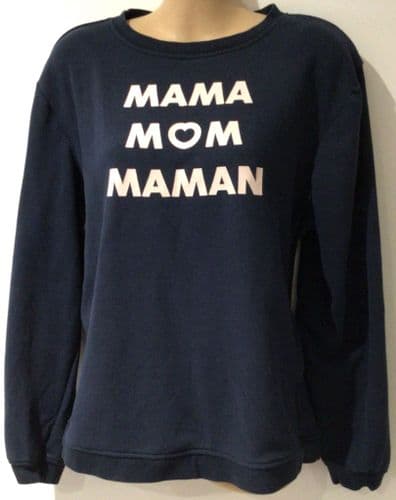 VERTBAUDET NAVY MAMA NURSING SWEATSHIRT SIZE 10/12