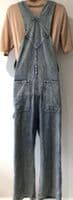 VINTAGE DENIM ACID WASH STRAIGHT LEG DUNGAREES SIZE 10-14