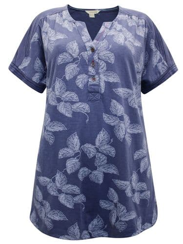 WHITE STUFF AYLA BLUE LEAF PRINT TUNIC TOP WITH POCKETS NEW SIZES 12, 14 & 16