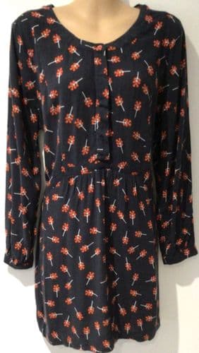 WHITE STUFF CHARCOAL BERRY PRINT TUNIC TOP SIZE 12