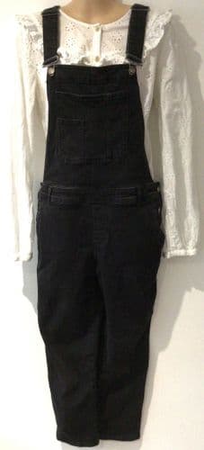WHITE STUFF CHARCOAL DENIM DUNGAREES SIZE 12S