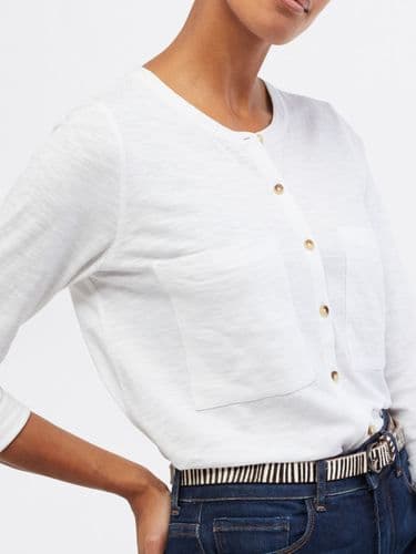 WHITE STUFF COTTON JERSEY BUTTON POCKET SHIRT NEW SIZE 12