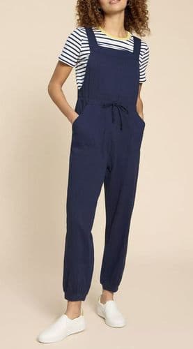 WHITE STUFF DAPHNE NAVY JERSEY TIE FRONT JUMPSUIT/DUNGAREES NEW SIZE 6