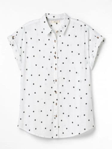 WHITE STUFF EMI COTTON EMBROIDERED STAR BUTTON BLOUSE TOP NEW SIZES 8, 12 & 18