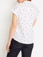 WHITE STUFF EMI COTTON EMBROIDERED STAR BUTTON BLOUSE TOP NEW SIZES 8 & 18