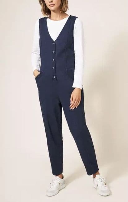 WHITE STUFF ISLA NAVY POPPER FRONT JUMPSUIT NEW SIZES 16 & 18