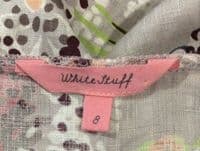 WHITE STUFF LINEN BEIGE FLORAL PRINT BUTTON FRONT TUNIC SIZE 8