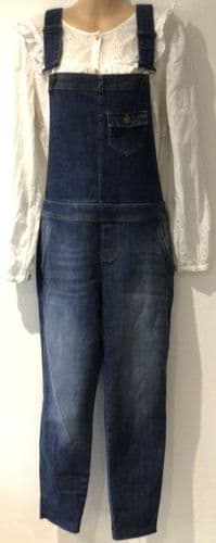 WHITE STUFF SLIM LIGHT DENIM DUNGAREES NEW SIZE 12