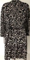 ZARA BLACK LEOPARD PRINT BUTTON SWING SHIRT DRESS SIZE L 12