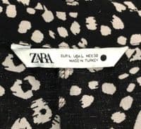 ZARA BLACK LEOPARD PRINT BUTTON SWING SHIRT DRESS SIZE L 12