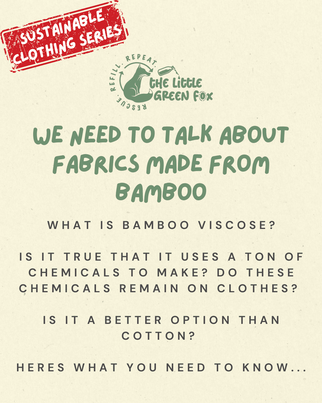 We need to talk about fabrics made from Bamboo!