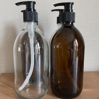 500ml Glass Bottle with Pump - Clear