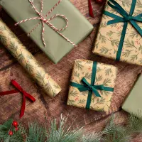 Branches & Bows Recycled Wrapping Paper - 5m Roll