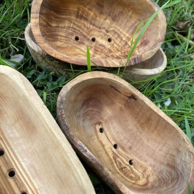 Ecoliving Hand carved Olive Wood Soap Dish