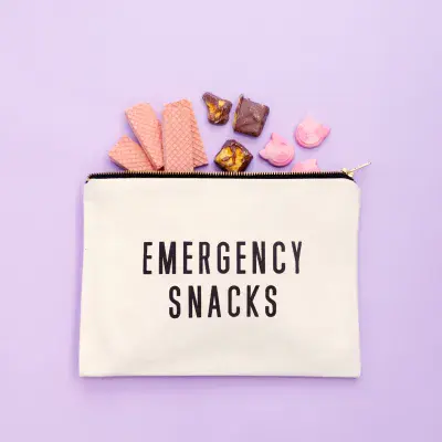 Emergency Snacks Large Canvas Pouch