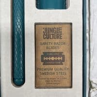 Jungle Culture Metal Safety Razor, with 10 blades - Teal