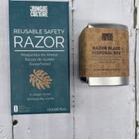 Jungle Culture Metal Safety Razor, with 10 blades - Teal