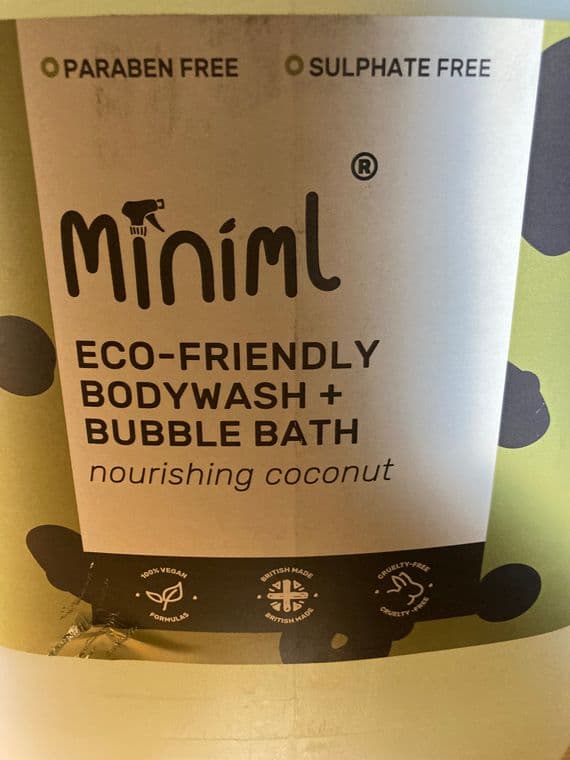 Miniml Nourishing Coconut Body Wash & Bubble Bath - Rescued & Refilled Bottle