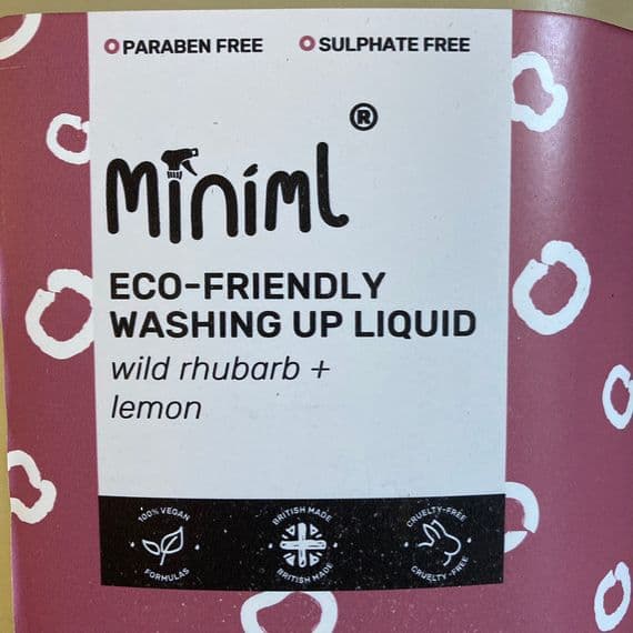 Miniml Wild Rhubarb & Lemon Washing Up Liquid - Closed Loop Bottle