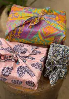Recycled Sari Gift Wraps, Set of 4 - Namaste
