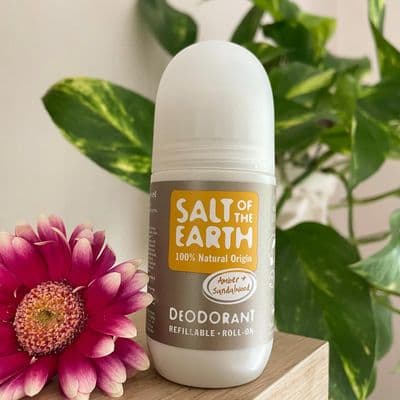 Salt of the Earth Roll On Refillable Natural Deodorant - Amber and Sandalwood
