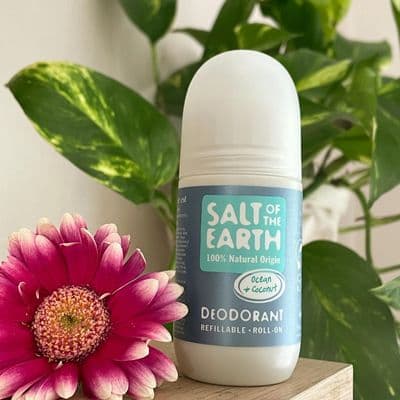 Salt of the Earth Roll On Refillable Natural Deodorant - Ocean and Coconut