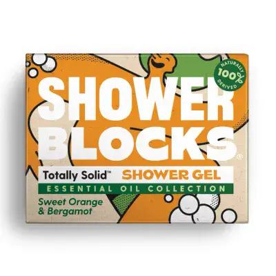 SHOWERBLOCKS Essential Oil Collection - Sweet Orange and Bergamot Solid Shower Gel