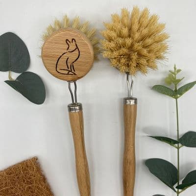The Little Green Fox Bamboo and Sisal Dish Brush