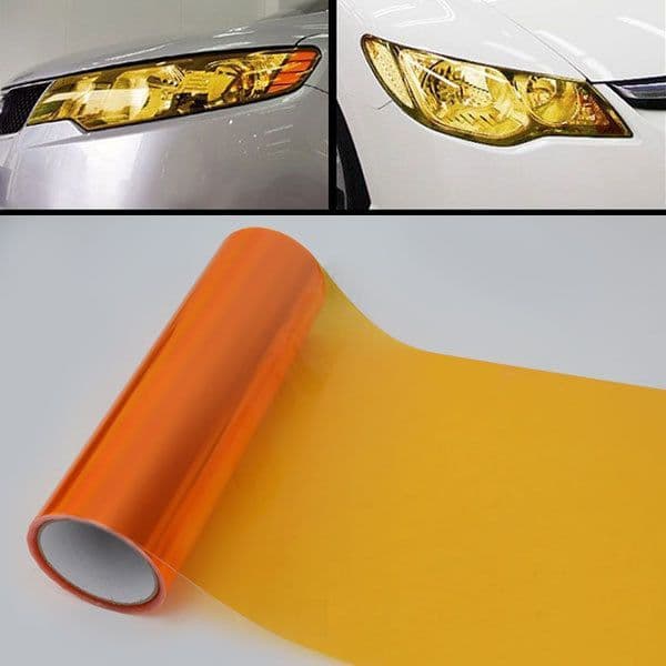30 x 50cm orange Headlight Tint Film Fog Tail Lights TintingWrap 2 DAY