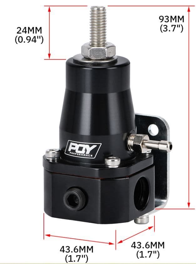 Motorsport Fuel Pressure Regulator Gauge AN Fittings 3070 PSI Injection