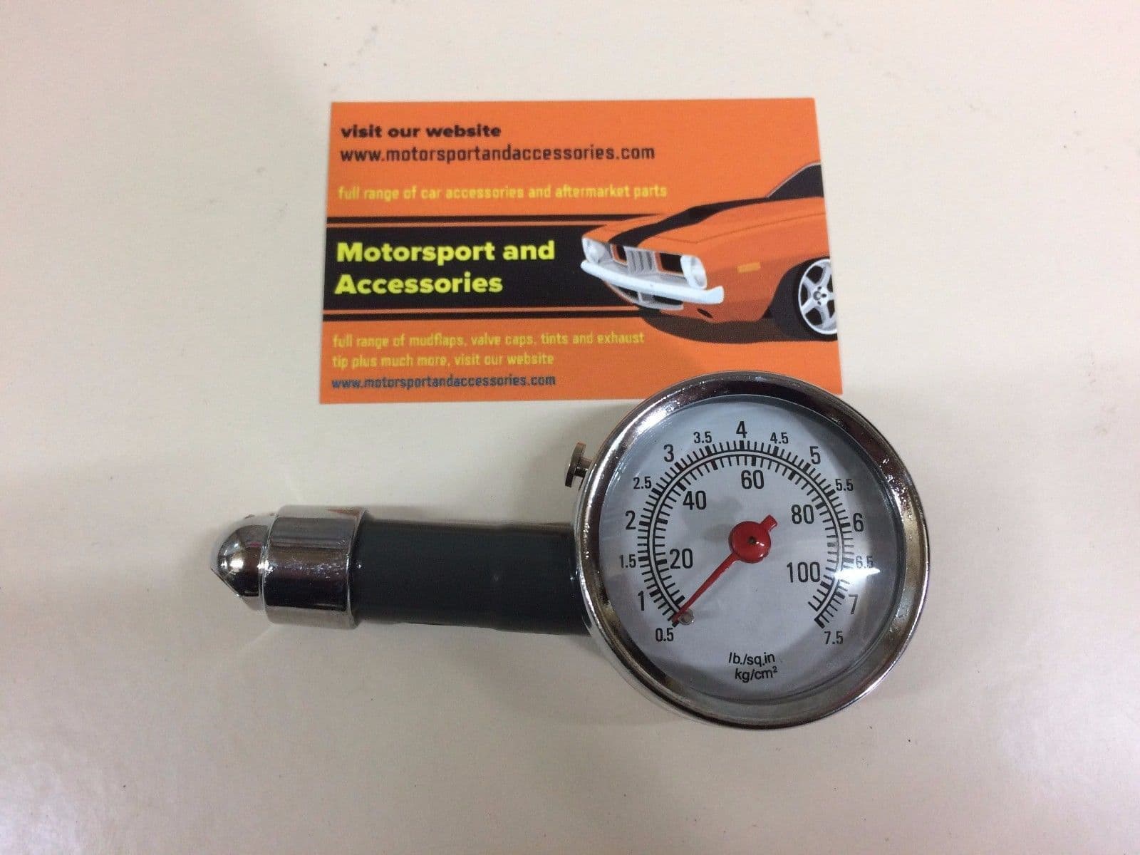 TYRE PRESSURE GAUGE METAL ROUND DIAL TOP QUALITY SUIT RALLY DRIFT KARTS