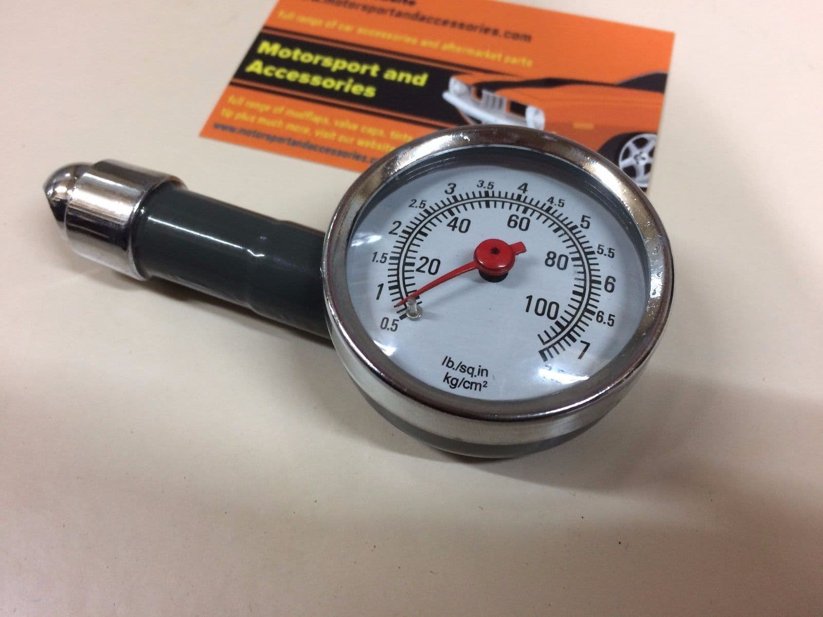 TYRE PRESSURE GAUGE METAL ROUND DIAL TOP QUALITY SUIT RALLY DRIFT KARTS