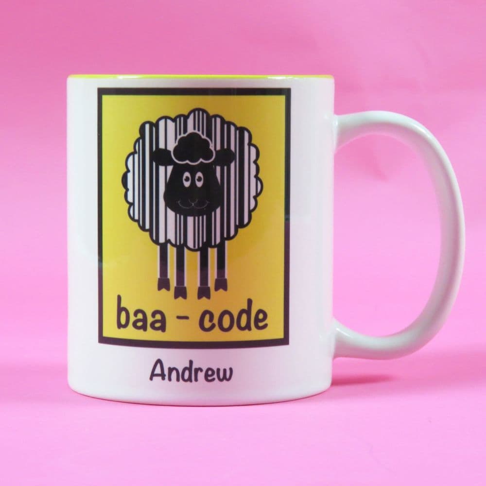 Baa Code mug sheep lamb barcode cup double entendre Great present animal lover