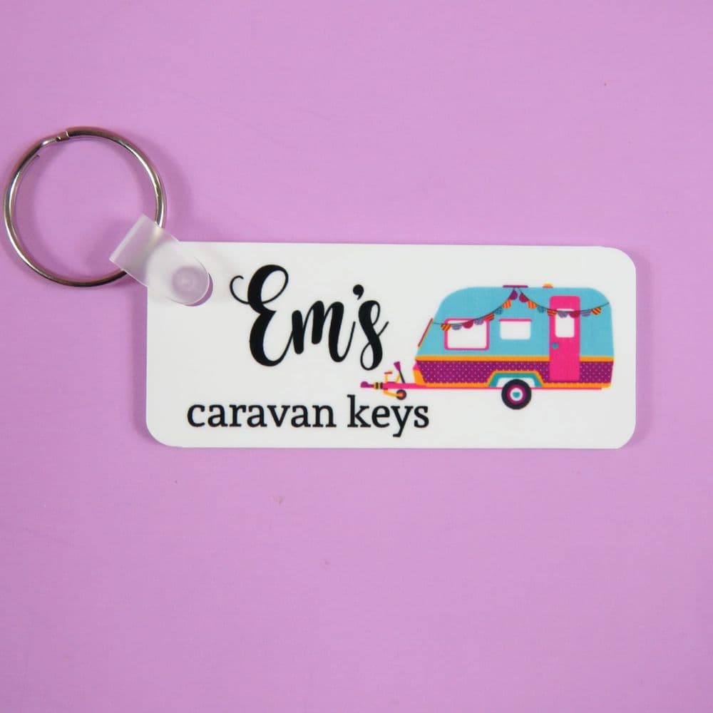 Personalised Caravan keys keyring new caravan gift campervan keys