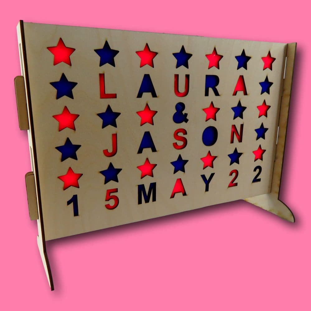 Personalised star Table Top Game Counters Newly wed gift anniversary