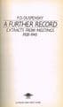 A Further Record Extracts from Meetings 1928-1945 (Arkana) OUSPENSKY, P. D.