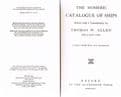 ALLEN, Thomas W. (Ed)  The Homeric Catalogue of Ships