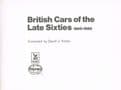 British Cars of the Late Sixties, 1965-1969 VOLLER, David J.