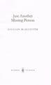 CALLISTER, G  Just Another Missing Person (signed first edition)