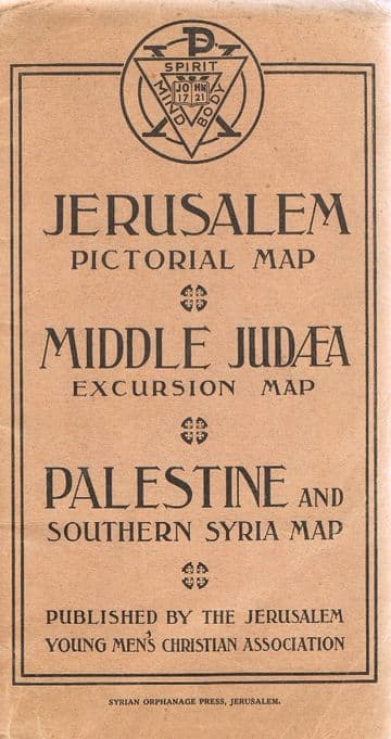 Guide to Jerusalem Pictorial Map, Middle Judea Excursion map and Palestine and Syria Map  HOLLIDAY,