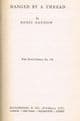 HADDOW, Denis Hanged by a Thread (1st edition) First Novel Library, No.118