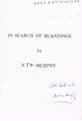 In Search of Blandings: The Facts Behind the Wodehouse Fiction MURPHY, N. T. P.