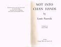PAUWELS, Louis  Not into Clean Hands (first UK edition)