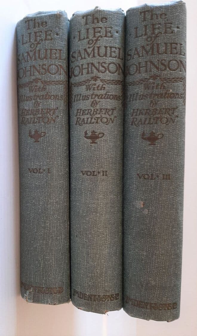 The Life of Samuel Johnson (three volume set) Edited with Notes by Arnold Glover of the Inner Temple