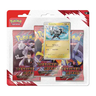 Pokémon TCG: Destined Rivals 3 Pack Blister (Zebstrika)