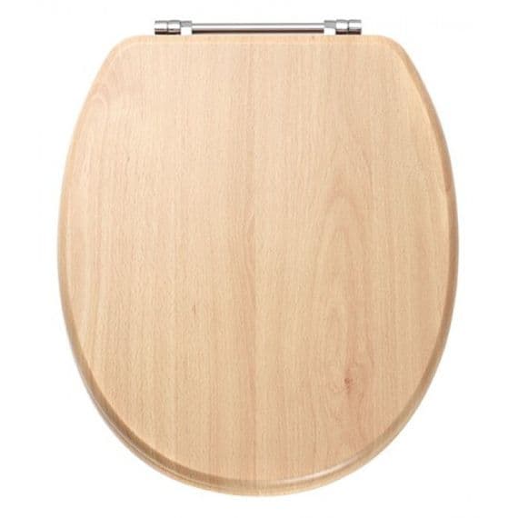 AQUACLOAK Beech Effect Toilet Seat