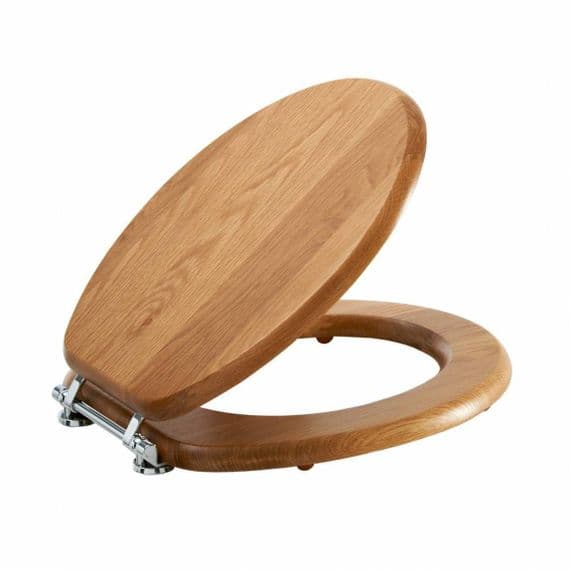 AQUACLOAK Lancaster Oak Effect Toilet Seat