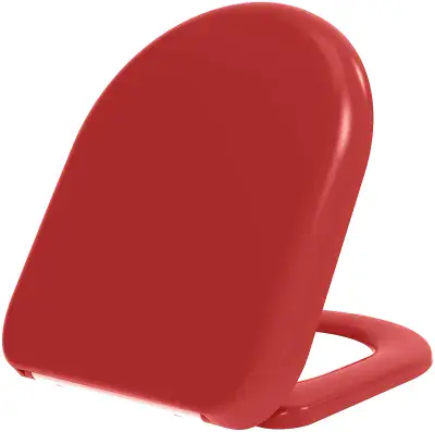 D Shaped Soft Close Rainbow D One ( Red ) Toilet Seat