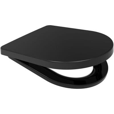 D Shaped Soft Close Rainbow Middle Style ( Black ) Toilet Seat